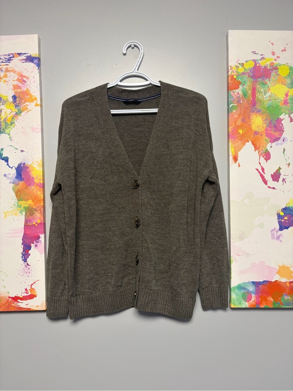Denver Hayes Brownish green Cardigan Sweater